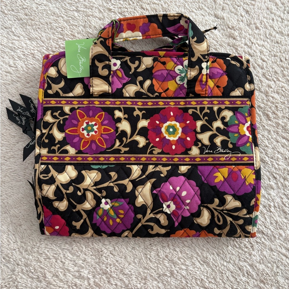 Vera Bradley Black Floral Cosmetic Bag